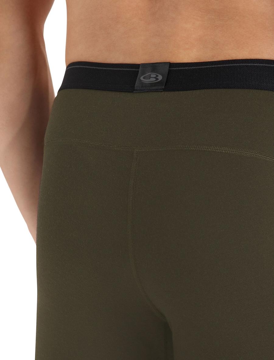 Men's Icebreaker Merino 200 Oasis with Fly Leggings Loden | CA 1816LISH